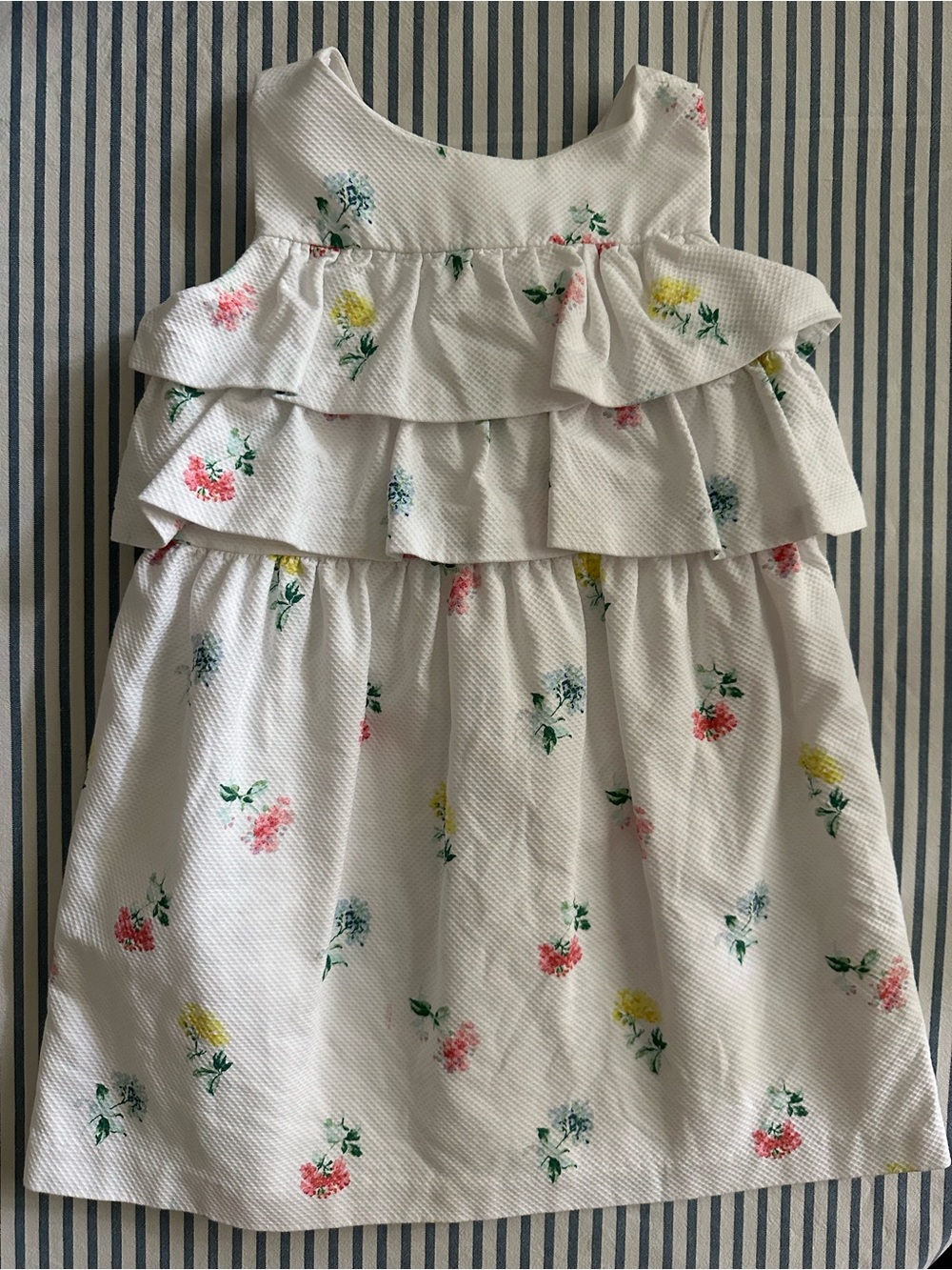 Janie and Jack White Floral Ruffle Dress